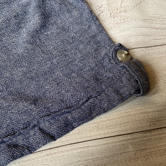 🦄 Time and Tru Heather Blue Paper Bag Shorts Small - Picture 4 of 10